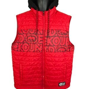 Ecko Unltd Puffer Hoodie Vest Vintage Y2K Mark Ecko Unlimited Streetwear Mens XL